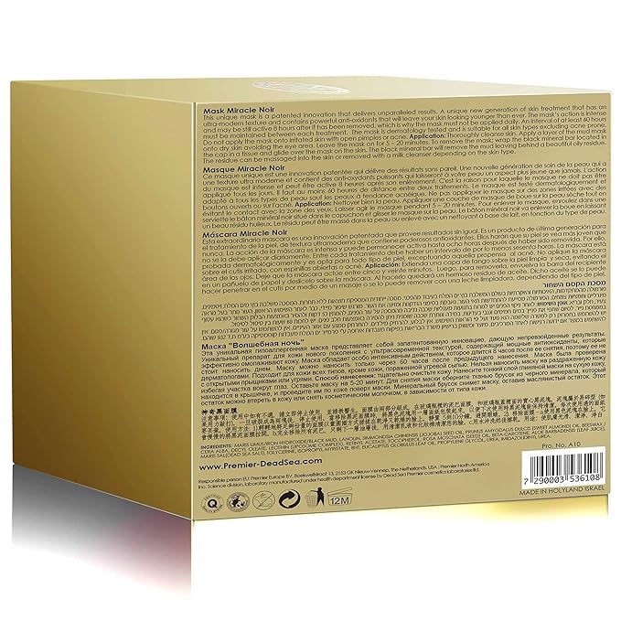 Premier Dead Sea Classic original Miracle Noir Mask, Age defying, detoxifying, hydrating, nourishing, exfoliating, anti oxidant All in one best mask 2.4 Fl oz.