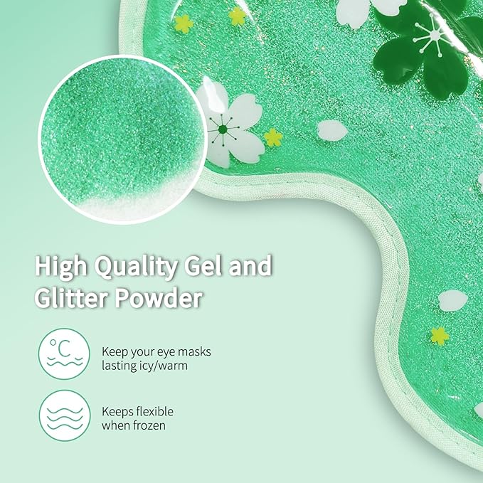 ZNCUETD Ice Eye Mask Gel - 2 Packs Reusable Cold Compress for Dark Circles, Puffiness, Dry Eyes, Migraine, Stress Relief - Cooling Ice Pack