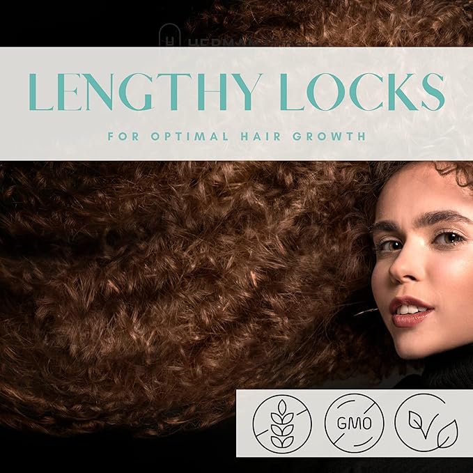 Herman Organic Healthy Hair Supplement Formula for Hair Growth - Essential Ingredients - Vitamin A, Vitamin C, & Folic Acid Eliminates Thinning Hair