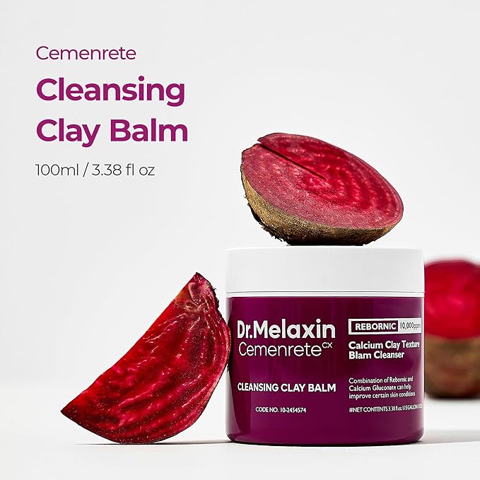 Beetroot Deep Cleansing Clay Balm, Hydrating Makeup Remover with Betaine & Vitamins, Soothing Cleansing Balm, 100ml 3.38 fl oz