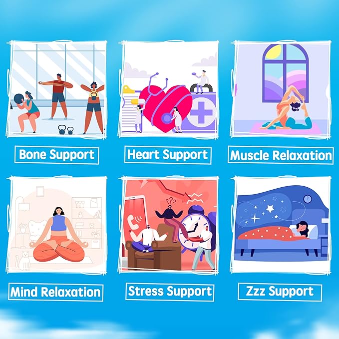 Magnesium Gummies 400mg | as 8 Forms of Magnesium Glycinate, Malate, Citrate, Taurate, Oxide, and More | with Ashwagandha Extract, D3 & B12 Supports for Calm, Zzz, Mood, Muscle Cramp - Vegan 60 Cts