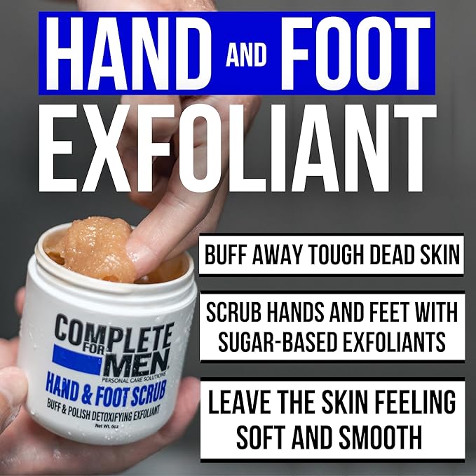 Hand and Foot Exfoliating Scrub: Sugar Scrub for Dry Skin, Moisturizing Rough Skin Remover, Ideal for Men's Foot and Hand Care