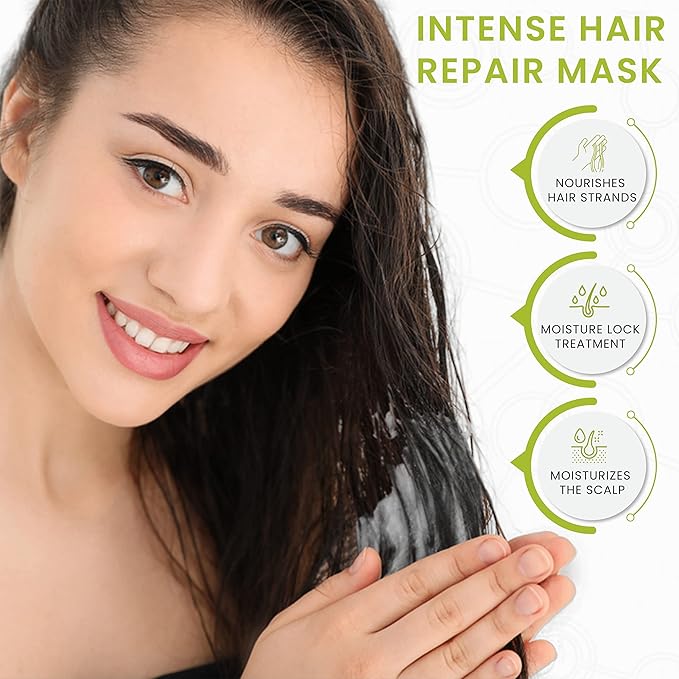 ADDMINO-18 Hair Mask - Reborn Hair Mask for Dry and Damaged Hair and Growth with 18 Amino Acids - Nourishing Hair Treatment - With Pear/Linseed Oil for Hair Care - 250ml/8.45 Fl Oz