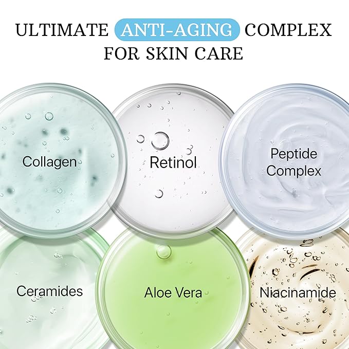 Retinol Cream for Day and Night, Anti Aging Face Moisturizer 1.7 Fl Oz, Collagen and Peptides Formula for All Skin Types