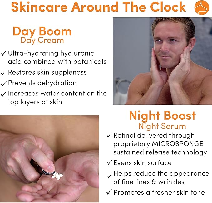 Dogface Deluxe Kit- Men's Red Light Facial Brush, Silicone Bristles Exfoliate & Cleanse, Hyaluronic Acid Moisturizes & Hydrates, Retinol Night Serum- Technobrush, Wakeup Gel, Day Boom & Night Boost