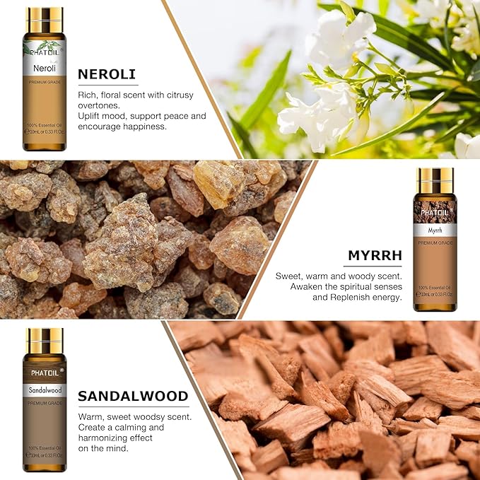 9PCS Premium Essential Oil Set - 10ML/0.33FL.OZ Fragrance Oils for Diffusers DIY Candle Soap Making, Long Lasting Scents, Ideal Gift Set for Friends and Families