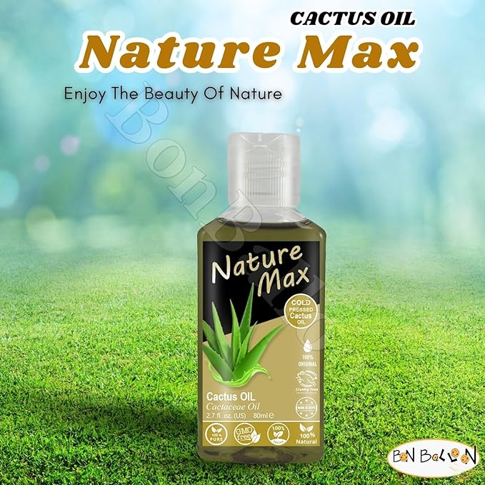 Nature Max Cactus Oil Essential Premium Oils Natural Undiluted Pure for Hair and Skin Care Cold Pressed No Additives No Preservatives Non GMO Kosher Halal (1 Pack = 2.70 oz / 80 ml) زيت الصبار