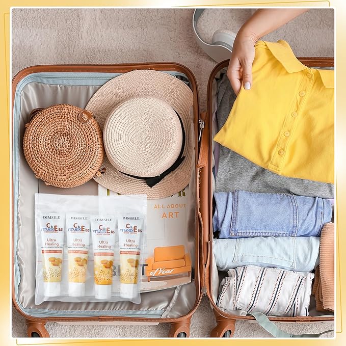 50 Pack Travel Size Body Lotion 1 Oz Dry Skin Moisturizer with Flip Cap for Extra Dry Skin, for Inns and Hotels, Airlines, Offices, Gyms and More(Natural Style)