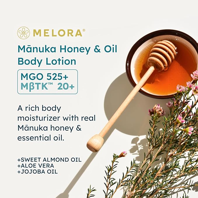 Manuka Honey Body Lotion (7oz), Moisturizing Lotion with Soothing Manuka Honey & Oil for Dry, Very Dry, Sensitive, or Aging Skin – Cream Moisturizer for Women & Men