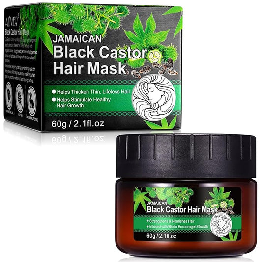 Jamaican Black Castor Hair Mask, Deep Repair Conditioning Castor Oil,Strengthens & Nourishes Hair Oil, Biotin Deep Treatment, Hair Mask to Repair Dry, Damaged & Frizzy Hair for All Hair Types