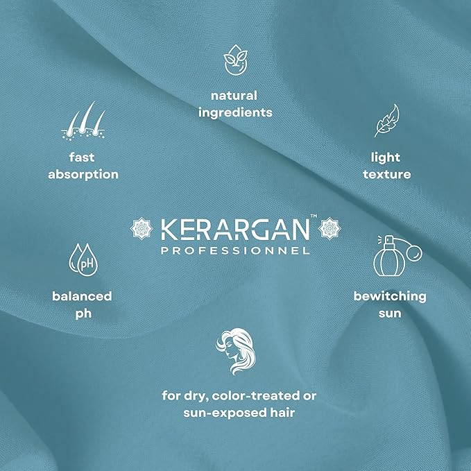 KERARGAN - UV & Color Protective Serum with Marula Oil for Dry and Colored Hair - Anti-Frizz, Smoothing, Moisturizing - Sulfate-Free, GMO-Free, Mineral Oil-Free - 3.38 Fl oz