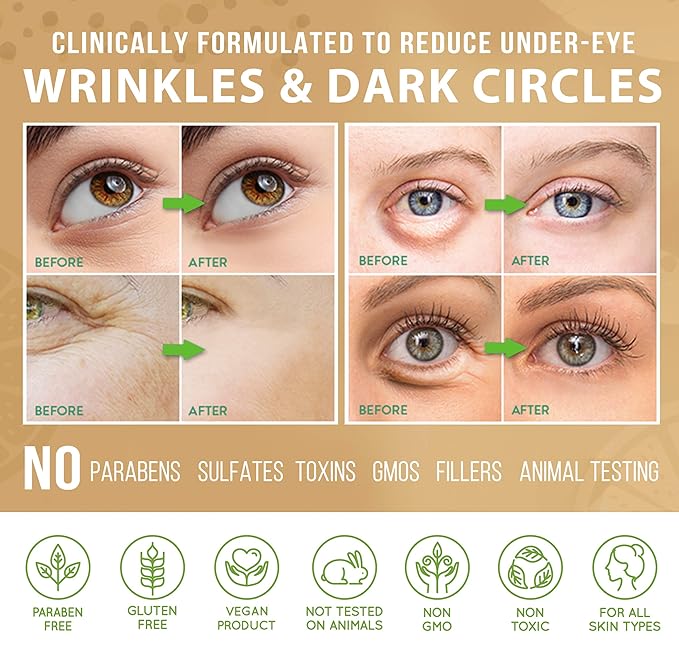 LILY SADO TEA+C™ Coffee & Matcha Caffeine EYE CREAM - Anti-aging Vegan Natural Eye Repair Moisturizer Lotion w Arabica Coffee Beans + Green Tea - Prevents Undereye Wrinkles, Puffiness, Dark Circles