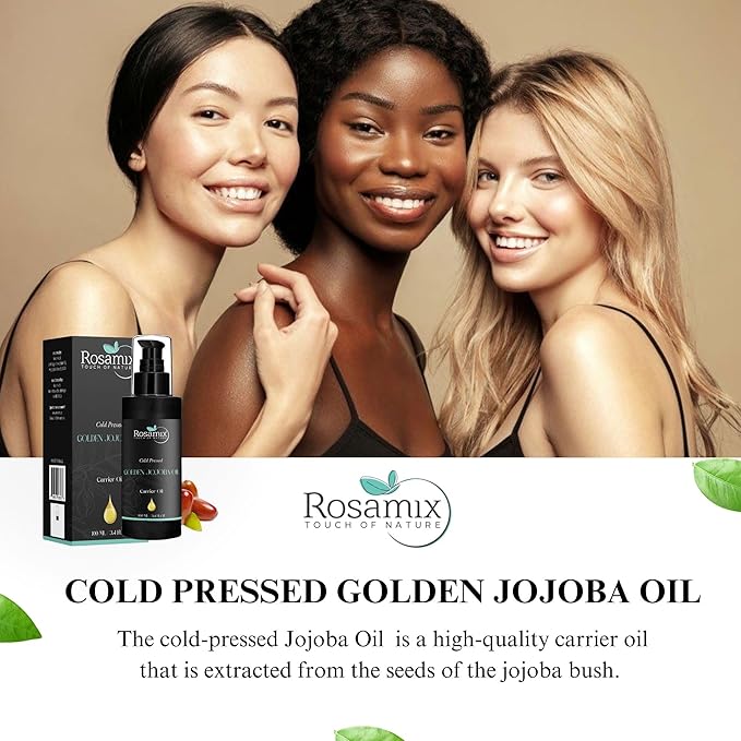 COLD PRESSED GOLDEN JOJOBA OIL - 100% Pure and Natural Moisturizing Face, Hair, Body, Skin Care.