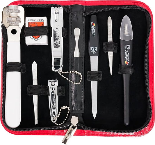 3 Swords Germany - Brand Quality 9-Piece Pedicure kit Set - Callus Remover and Nail Care Tools - Made in Solingen/Germany