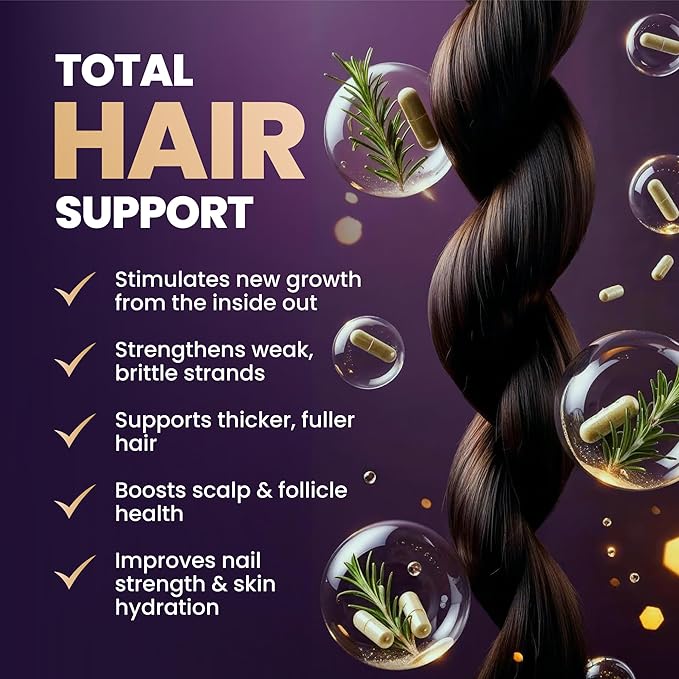 Hair Skin And Nails Vitamins for Women & Men (3 Pack), w/ Biotin to Support Healthy Hair, Biotin Supplement Pills w/ Collagen + Keratin + Probiotics, Biotina Para Cabello Piel y Uñas - Made in USA