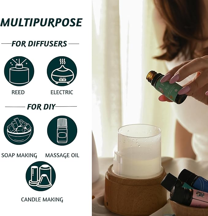 Folkulture Essential Oils for Diffuser Oil | Essential Oils Set of 3 Fragrance Oil Diffuser Oils | Diffuser Oils Scents for Home | Fragrance for Diffuser for Gifts for Mothers - Rose Rouge & Oud Bleu