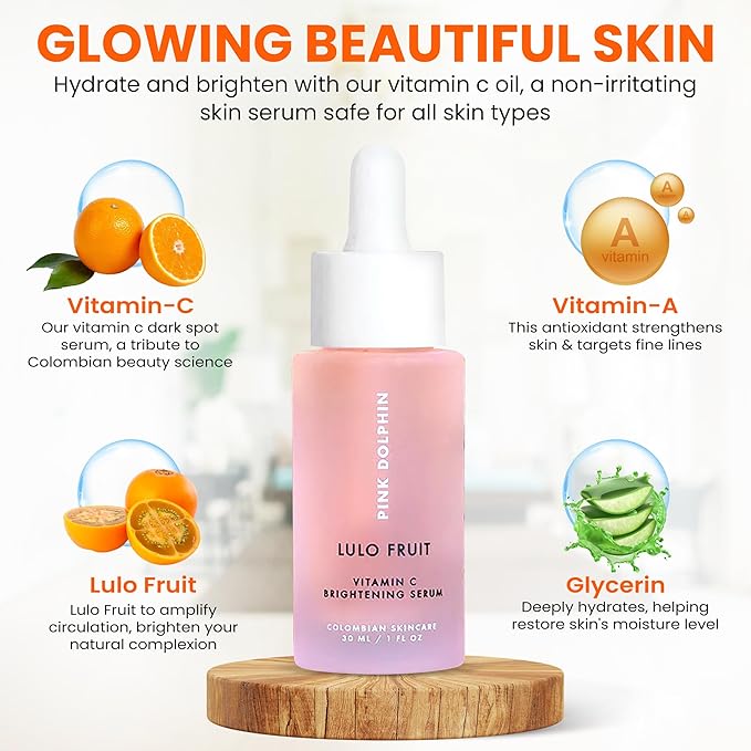 Pink Dolphin Vitamin C Miracle Serum | Anti Aging Formula with Vitamin C, Vitamin E | Improve Appearance of Dark Spots, Color, Fine Lines & Wrinkles |