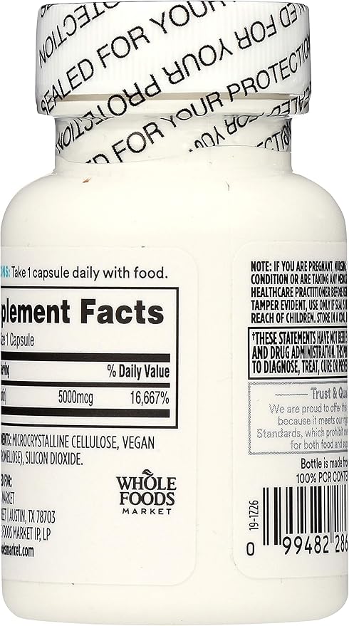 365 by Whole Foods Market, Biotin 5000MCG, 60 Count (Pack of 2)