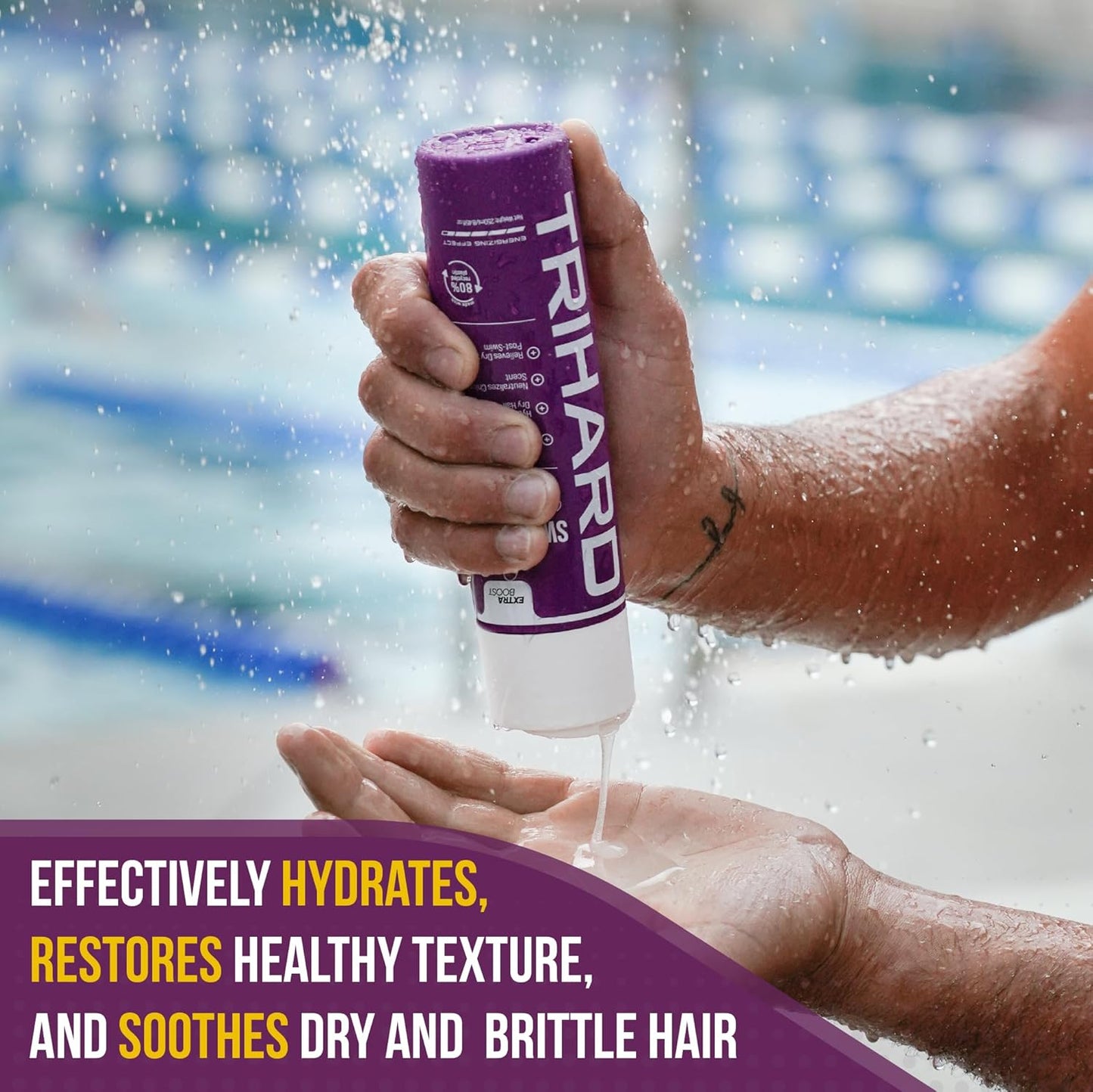 TRIHARD Chlorine Defense Gift Set for Hair & Skin Swim Protection | Pre & Post Swim Shampoo, Conditioner, Body Wash, & Lotion | Summer Essentials to Cleanse & Hydrate Sensitive Skin After Pool & Ocean