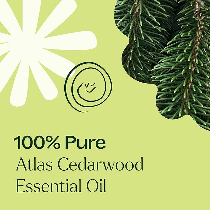 Plant Therapy Organic Atlas Cedarwood Essential Oil 100% Pure, USDA Certified Organic, Undiluted, Natural Aromatherapy for Diffusion, Skin, and Hair, Therapeutic Grade 10 mL (1/3 oz)