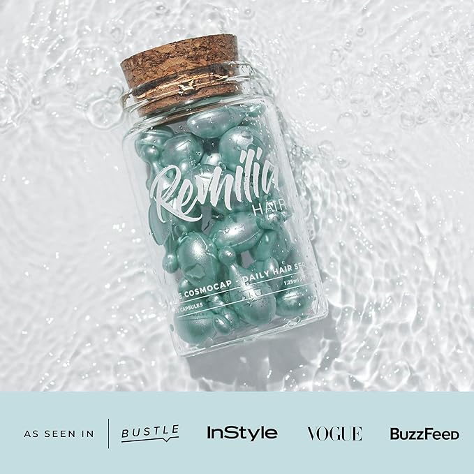 Remilia Hair Serum for Frizzy and Damaged Hair – Keratin, Silk Protein & Vitamin B5 – 30 Capsules – Anti-Frizz, Repair & Smooth Finish