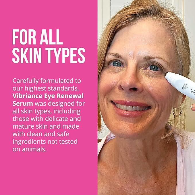 Vibriance Eye Renewal Serum - Dark Circles and Puffiness Treatment - Caffeine Formula for Reducing Bags