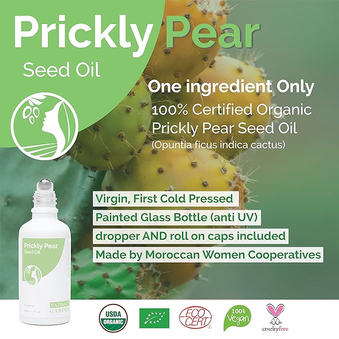 Fatima's Garden Prickly Pear Seed Oil - Organic Anti-Aging Serum, 15ml