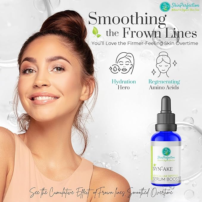 Skin Perfection Syn-AKE Freeze Wrinkles Peptide DIY Anti-Aging Skincare Booster Smooth Firm Vertical Expression Lines Between the Eyebrows the 11's .5 oz