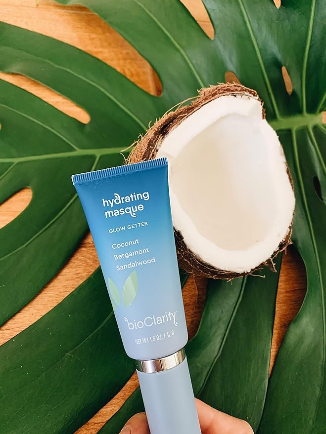 BioClarity Glow Getter Hydrating Face Mask | 100% Clean, Vegan Ingredients | Contains Coconut, Bergamot, Sandalwood | Smooth & Soften Skin | 1.5 oz.
