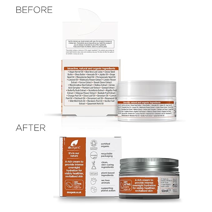 Dr. Organic Moroccan Argan Oil Night Cream | Nourishing Overnight Therapy Cream, For Normal to Dry Skin, Vegan, Natural, Certified Organic, Paraben & SLS-Free, 50 mL/ 1.7 fl oz