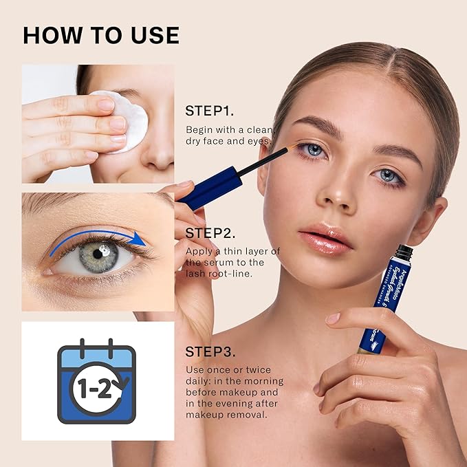 Eyelash Growth Serum: Eyelash Serum to Grow Lashes in 4 Weeks, for Longer & Fuller Eyelashes, 3ML