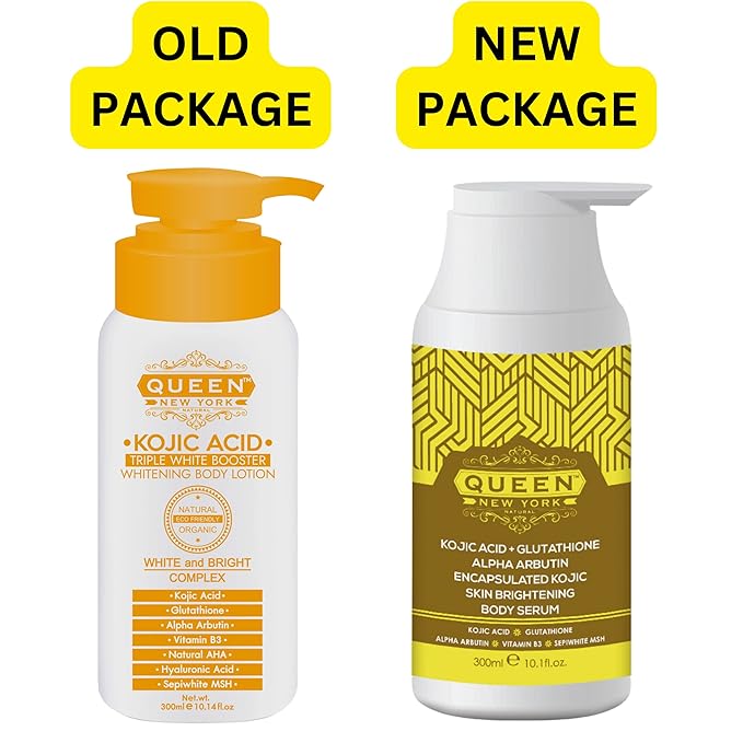 QUEEN NATURAL NEW YORK QUEEN KOJIC PLUS |Triple Booster Skin Brightening Body Lotion-Kojic Acid, Alpha Arbutin, Ginseng Extract, Nicacinamide(B3) (Pack of 1)