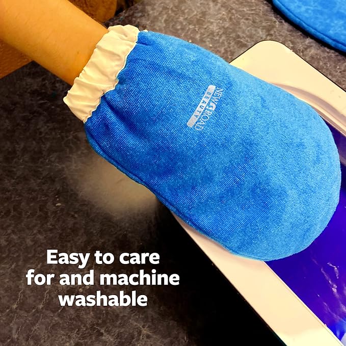 Paraffin Wax Mitts for Hand and Foot, Thick Heat Therapy Insulated Terry Cloth for Paraffin Treatments, Use for Pedicure Foot Spa - Blue