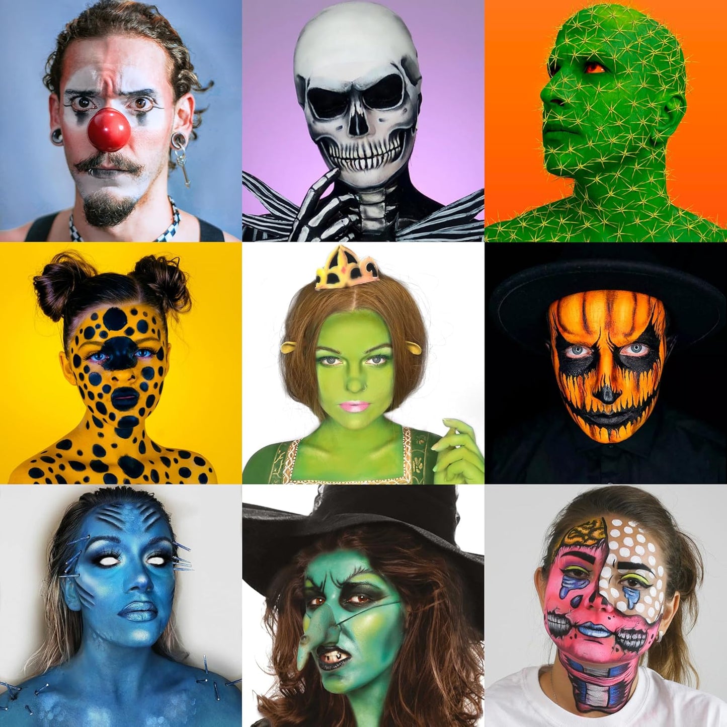 CCbeauty Professional 36 Colors Face Body Paint Kit, Largest Oil Based Hypoallergenic Neon Face Painting Palette Set with 10 Brushes for Halloween SFX Special Effects Cosplay Costume Makeup