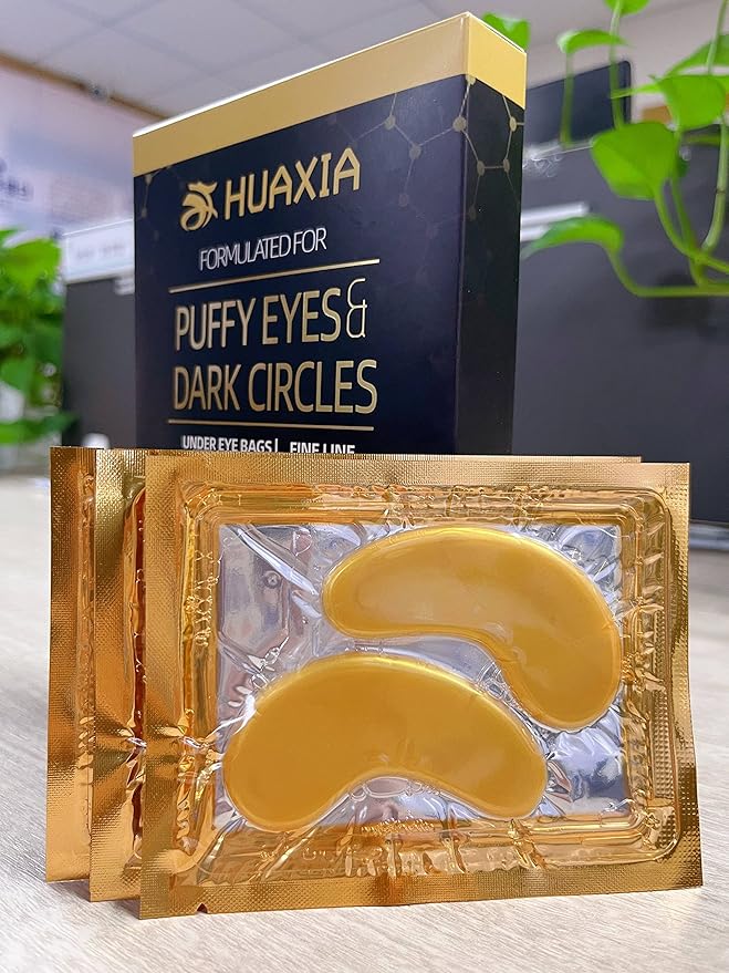 24k Gold Eye Mask Formulated for Puffy Eyes & Dark Circles for Men and Women 20 Pairs Under Eye Patches for Maximum Results SLEEPING WRINKLE REMOVE MASK REMOVING PUFFINESS UNDER EYE CARE COLLAGEN MASK