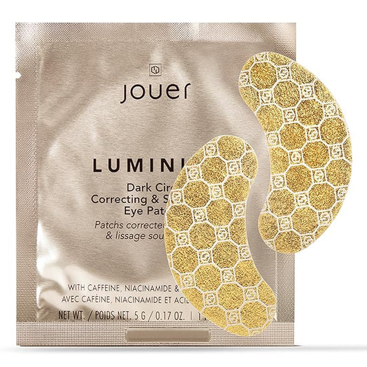 Jouer Luminize Dark Circle Correcting & Smoothing Eye Patches, Caffeine Eye Patch for Dark Circles and Puffiness, Under Eye Mask Patch for Wrinkles