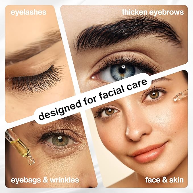 Organic Castor Oil For Face Moisturizer, Eyes, Eyelashes, Eyebrows, Wrinkles with Jojoba, Rosehip, Grapeseed, Squalane, Palmarosa, Bergamot and Vitamin E for Sensitive Skin, Men & Women 2oz