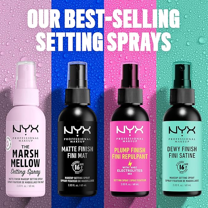 NYX PROFESSIONAL MAKEUP Makeup Setting Spray - Plump Finish, Long-Lasting Face Mist with Vitamins and Electrolytes, Vegan Formula