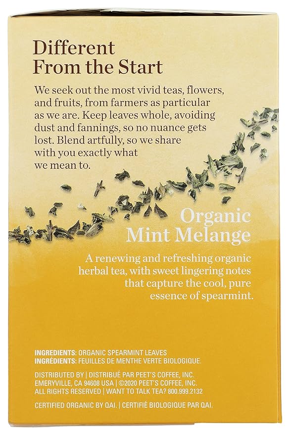 Mighty Leaf Tea Organic Mint Melange Hand-Stitched Tea Bags, 15 ct