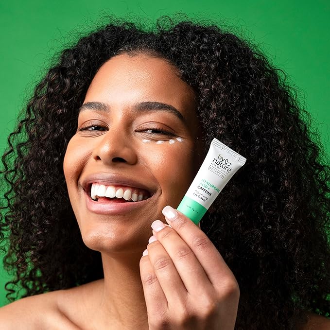 By Nature Botanicals Hyaluronic Acid & Caffeine Under Eye Cream - Firming & Refreshing Eye Cream for Dark Circles - Skincare from New Zealand - .5oz