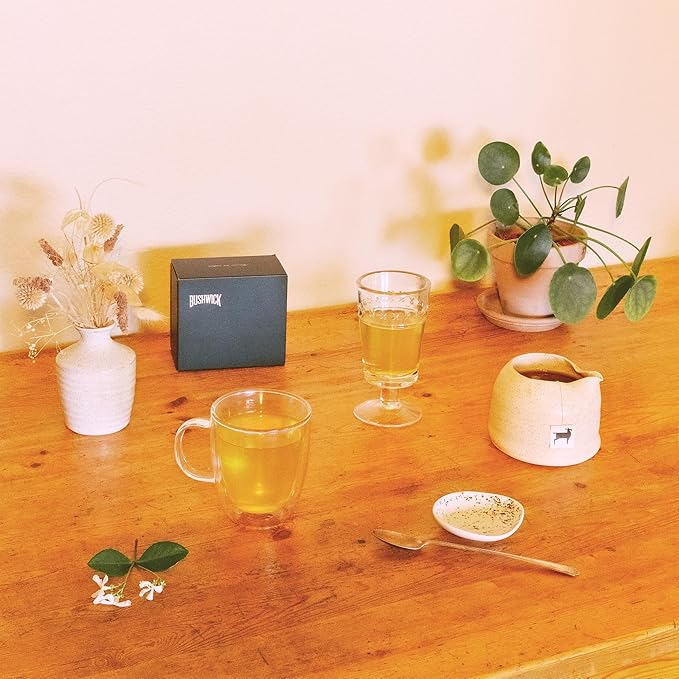 (15 Sachets) Bushwick Tea | Organic Ginger Turmeric Herbal Caffeine Free Tea | Botanicals and Spices | Health and Wellness focused | No Added Sugar | Plastic free sachets | (15 Sachets)