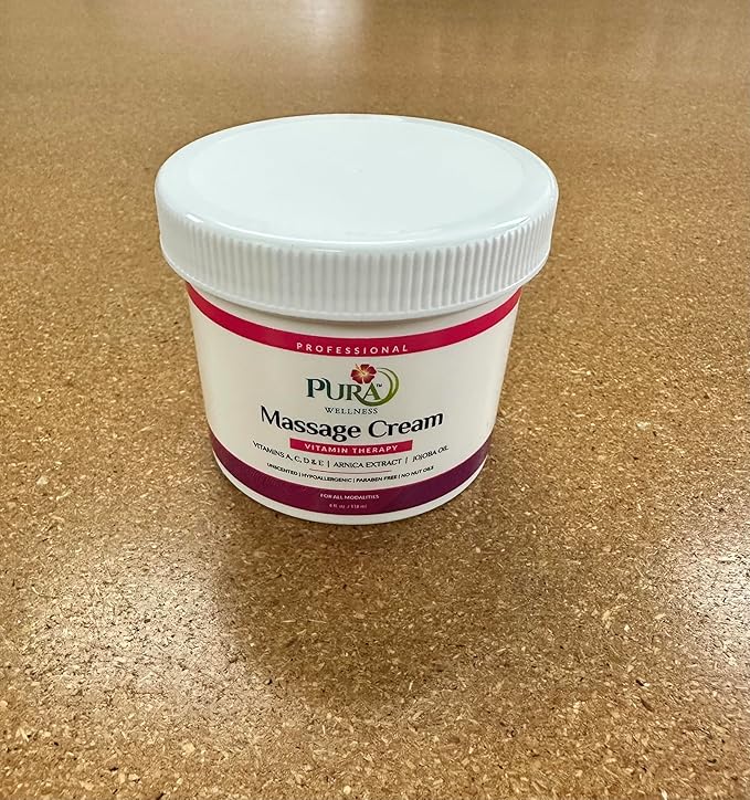 Vitamin Therapy Massage Cream, Massage Cream for Physical Therapy, Pura Massage Cream Deep Tissue Therapy, Pura Wellness Vitamin Therapy Massage, Unscented Cream for Physical Therapy, 4oz