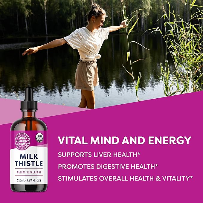 Vimergy Milk Thistle – Supports Liver Function* – Promotes Healthy Digestion* – USDA Certified Organic, Vegan, Gluten-Free – 115 mL (57 Servings)