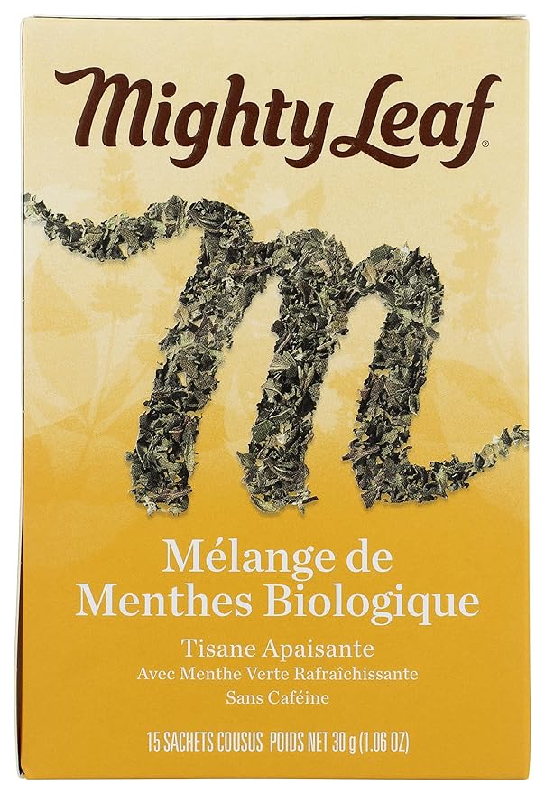 Mighty Leaf Tea Organic Mint Melange Hand-Stitched Tea Bags, 15 ct