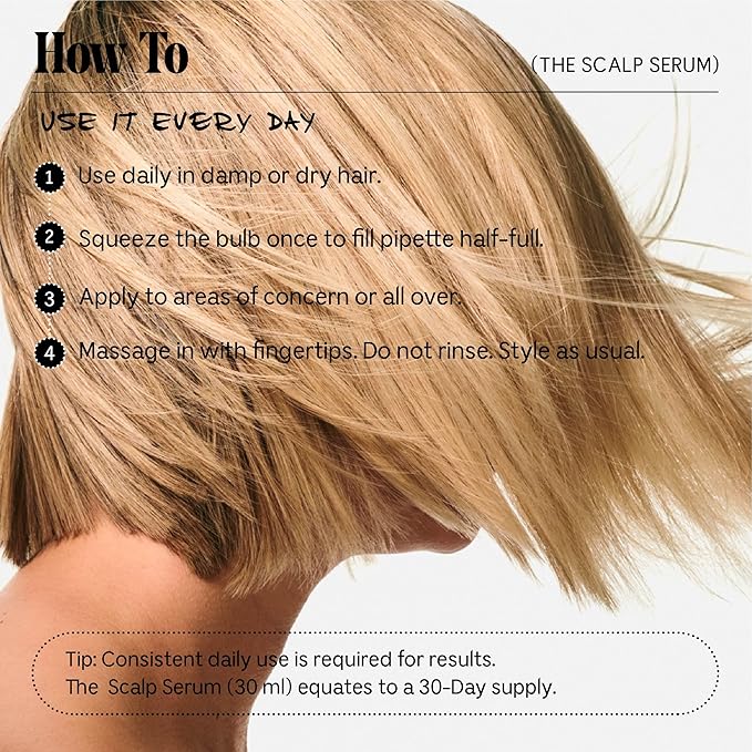Nécessaire The Scalp Serum. 5% Capixyl™ + 1% Hyaluronic Acid For Fuller, Thicker, Healthier Hair. Fragrance-Free. Approved by the National Eczema Association. 1 fl oz