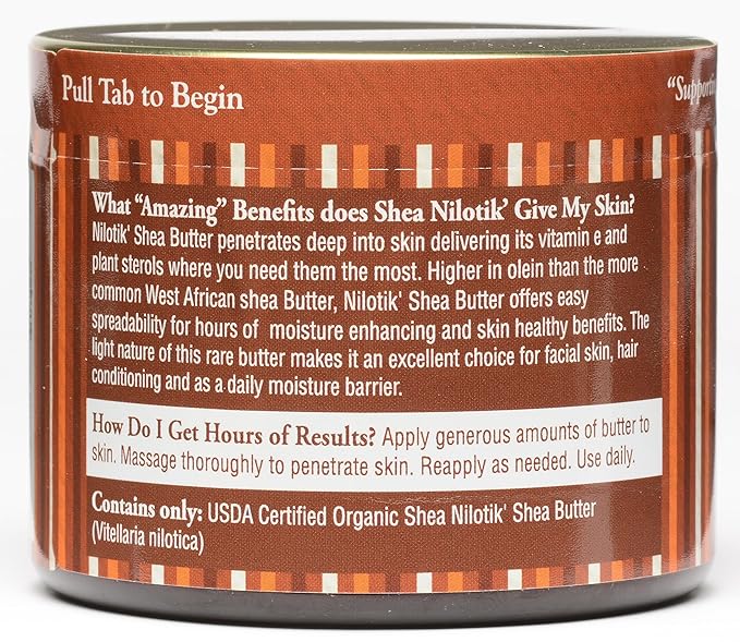 Shea Terra Organics 100% Organic Cold-Pressed Virgin Shea Butter | Natural Anti-Aging Daily Skin, Nails & Hair Cream to Soften Dry Patchy Skin & Cuticles, Reduce Wrinkles, & Condition Hair – 6 oz