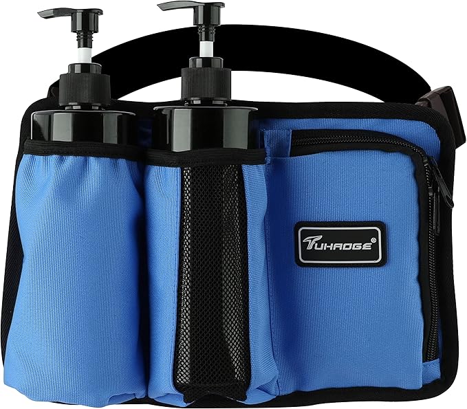 3KD9D Blue Massage Oil Bottle Bag - Lotion Holster for Therapist