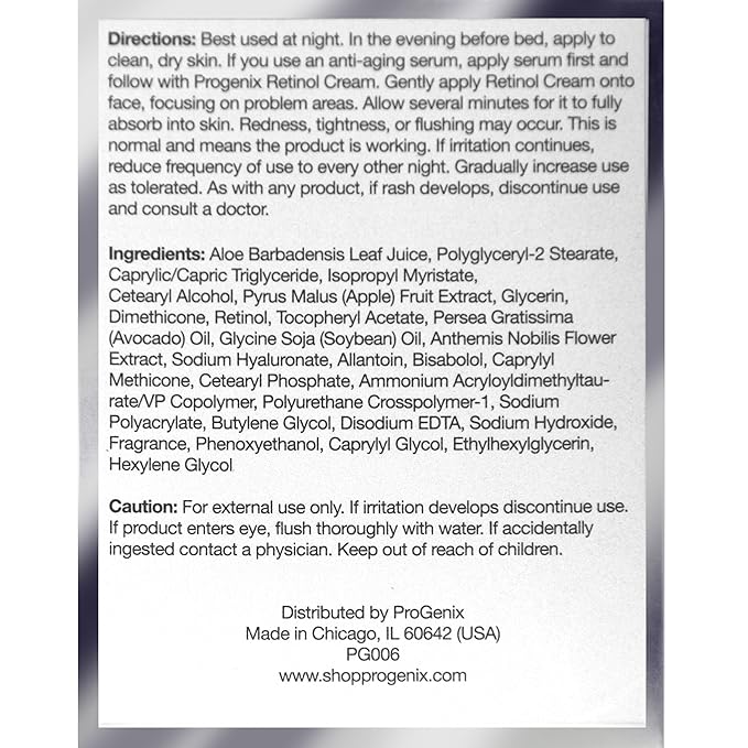 Profesional Retinol Face Cream Moisturizer Facial Lotion Helps Diminish Wrinkles, Crepey Skin, & Age Spots, Fragrance Free Anti Aging Skin Care Retinol Lotion For Face, 1Oz