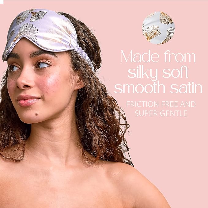 Grace & Company Silky Satin Eye Mask for Women - Premium Satin Silk Sleep Mask - Hydrating, Ultra Soft & Lightweight Vegan Sleeping Mask - Serafina