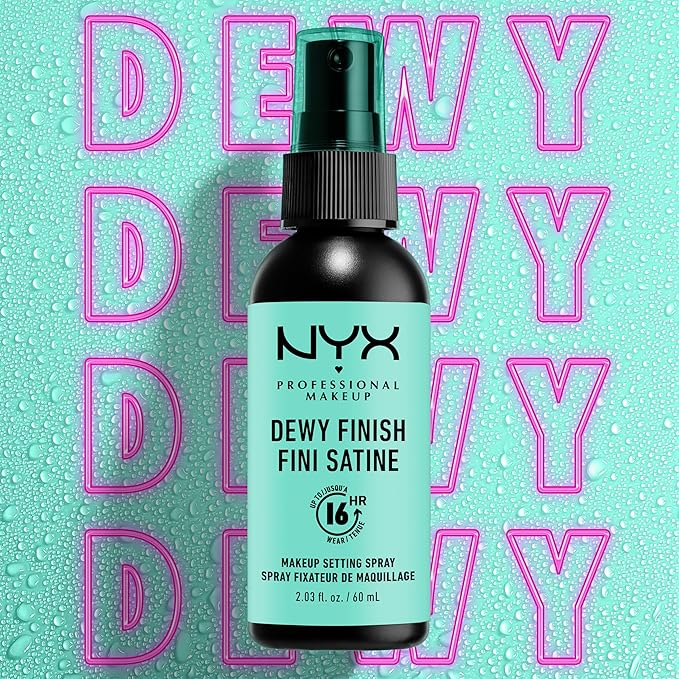 NYX PROFESSIONAL MAKEUP Makeup Setting Spray - Dewy Finish, Long-Lasting Face Mist for up to 16HR Wear, Vegan Formula, JUMBO Size